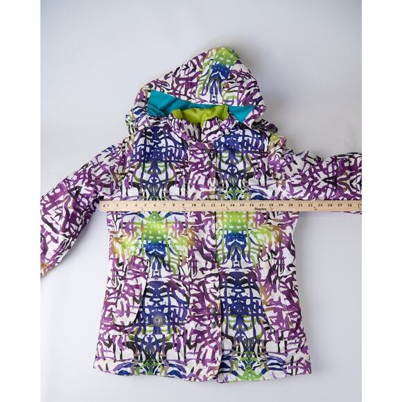 Vtg OP Ocean Pacific Women's Medium Snowboard Jacket Multicolor Hooded Y2K 90s - Picture 5 of 15